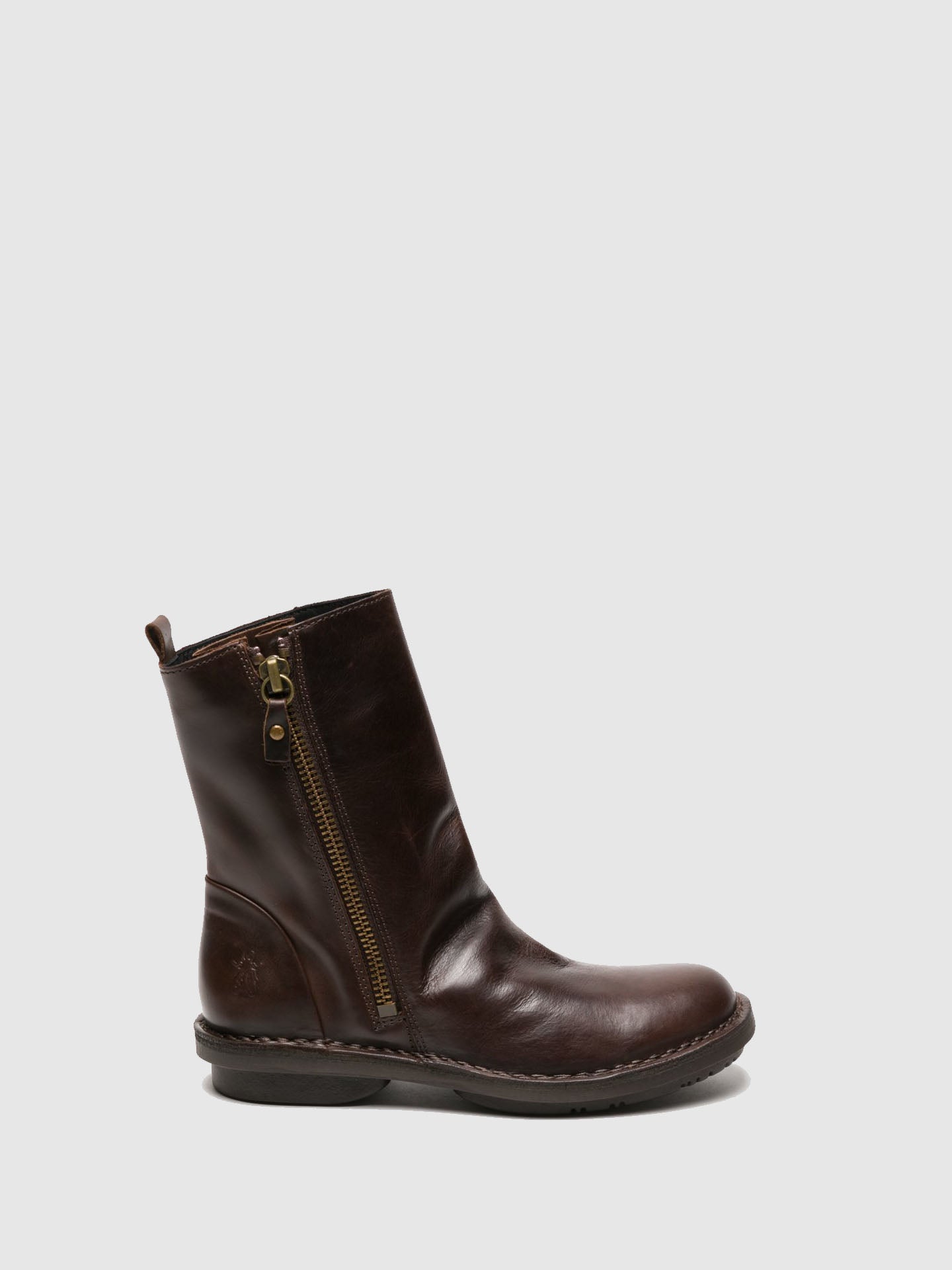 Fly London SaddleBrown Zip Up Ankle Boots